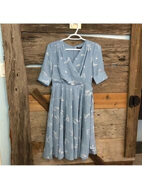 Wardrobe NWT Size XS Pale Blue Vintage Style Flowy Dress